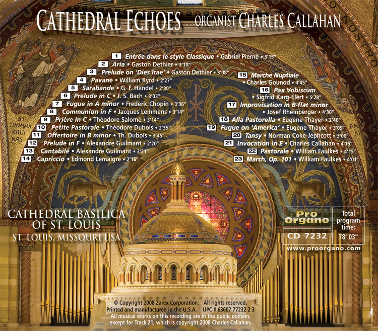 Cathedral Echoes (Audio CD) Charles Callahan - Image 2