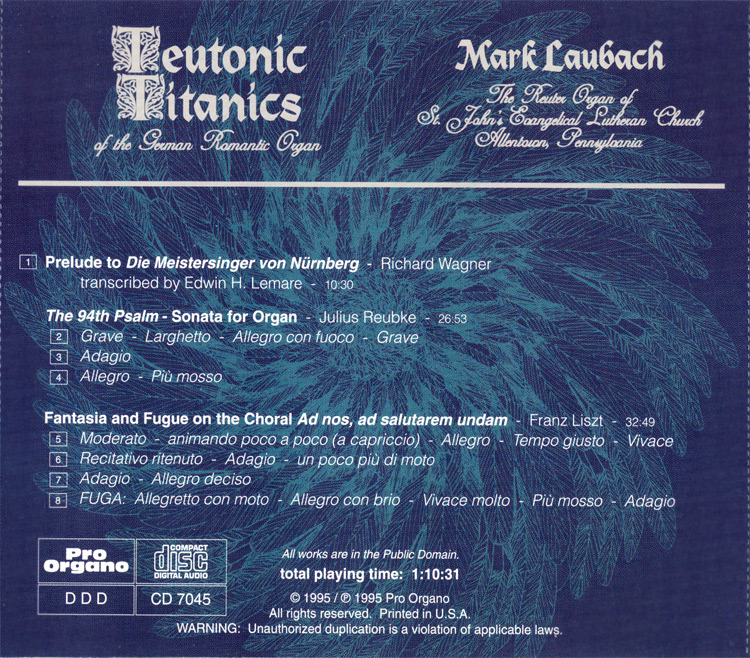 Teutonic Titanics (Audio CD) Mark Laubach - Image 2