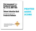 First movement - Bach Keyboard Concerto No. 3, BWV 1054 - printed music score