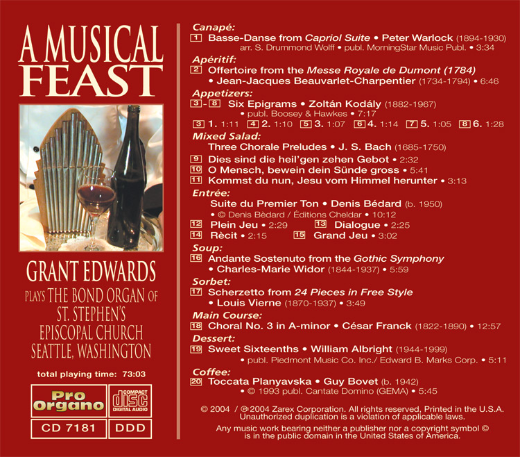 A Musical Feast <br>(Audio CD) <br>Grant Edwards - Image 2