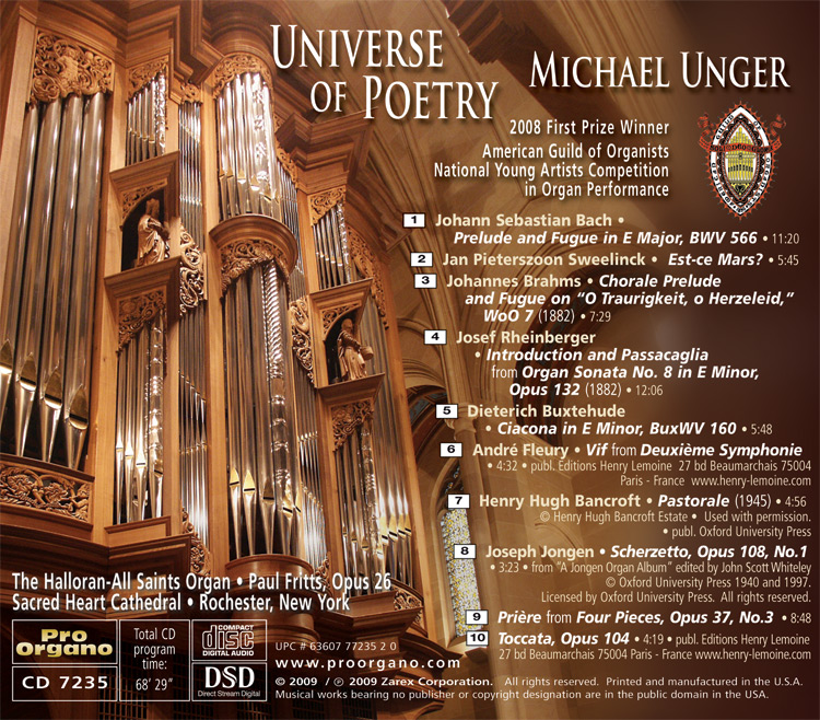 Universe of Poetry (Audio CD) Michael Unger - Image 2