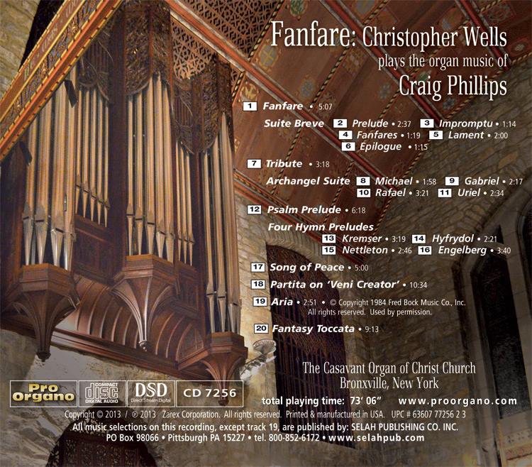 Fanfare: Christopher Wells plays the organ music of Craig Phillips (Audio CD) Christopher Wells - Image 2