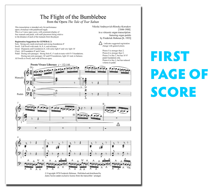 Flight of the Bumblebee - Organ Transcription - Printed Music Score and Audio CD package - Image 2